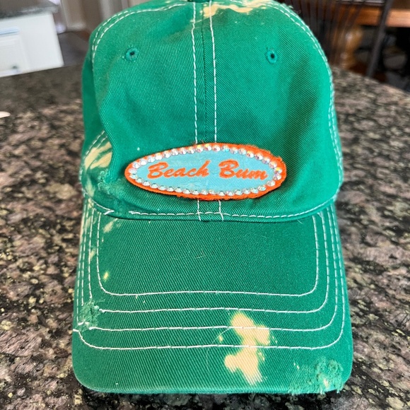 Women's Distressed Beach Bum Baseball Hat - Picture 1 of 4